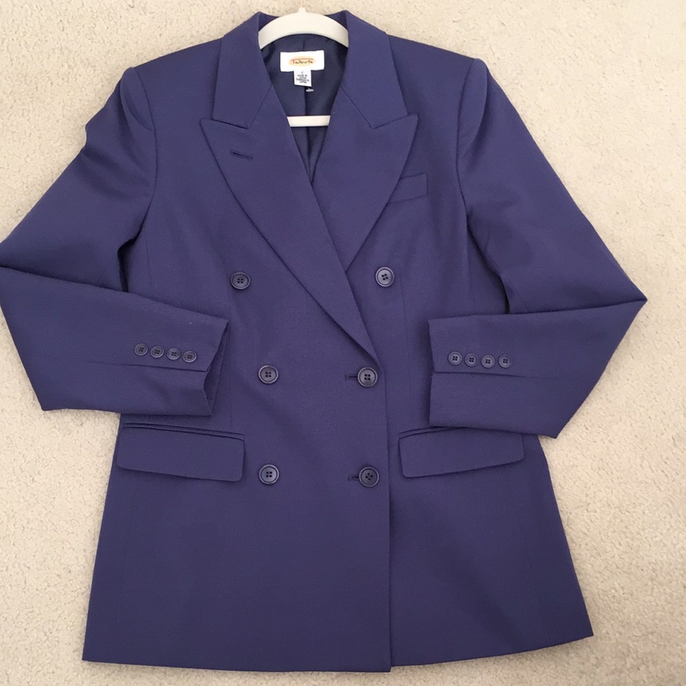 Vintage Talbots 100% Wool Double Breasted Blazer Made in Japan Size 4 - Picture 10 of 12